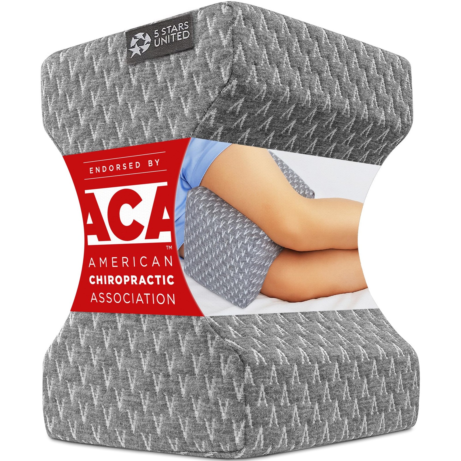 Memory Foam Knee Pillow For Side Sleepers Hip Pain Relief Leg Cushion Gray New