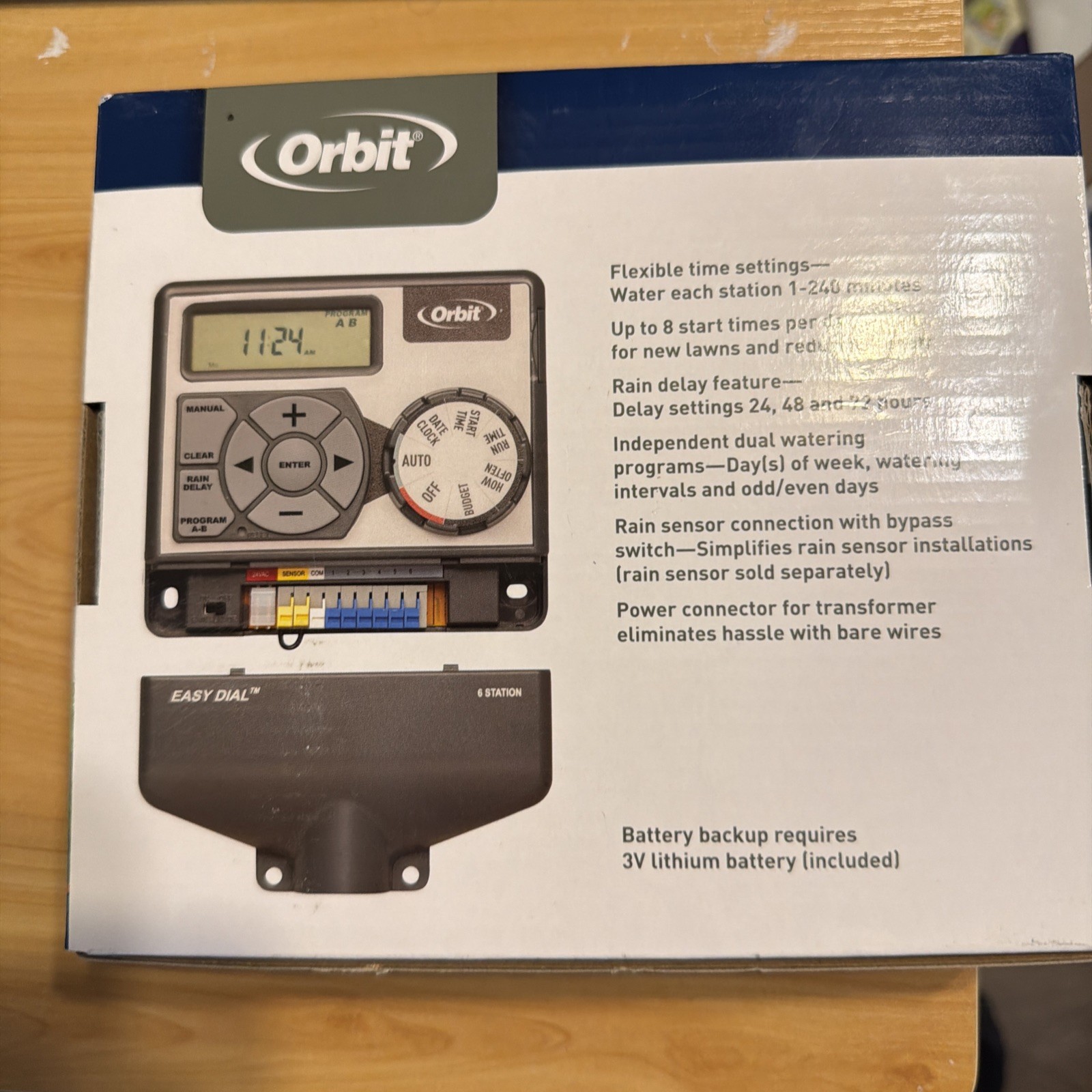 ORBIT 6 Station Sprinkler Control Center Easy Dial Lawn Program Timer 57596