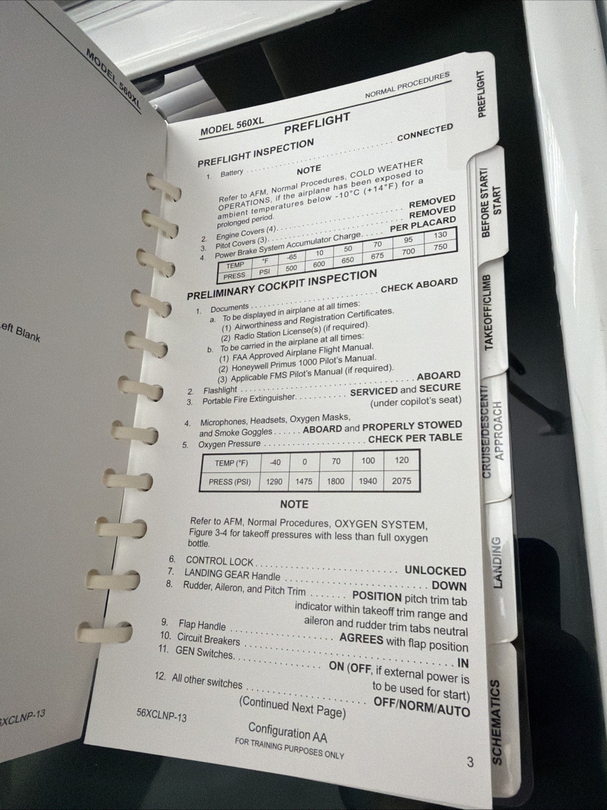 Cessna Citation Excel 560XL Pilot's Normal Procedures Checklist