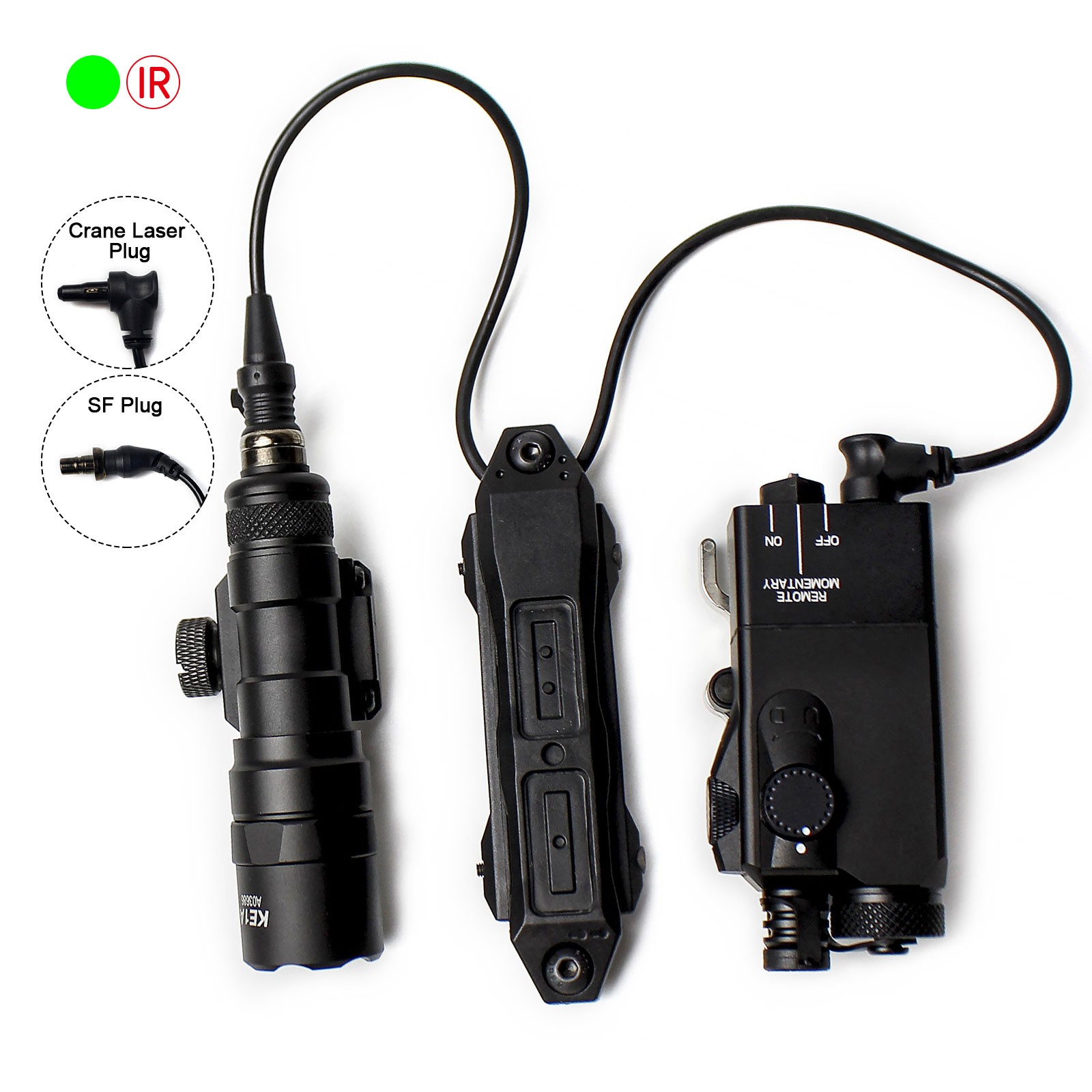 OTAL-C Offset Aiming IR/Green Laser M300B M600 Flashlight W/ Dual Control Switch
