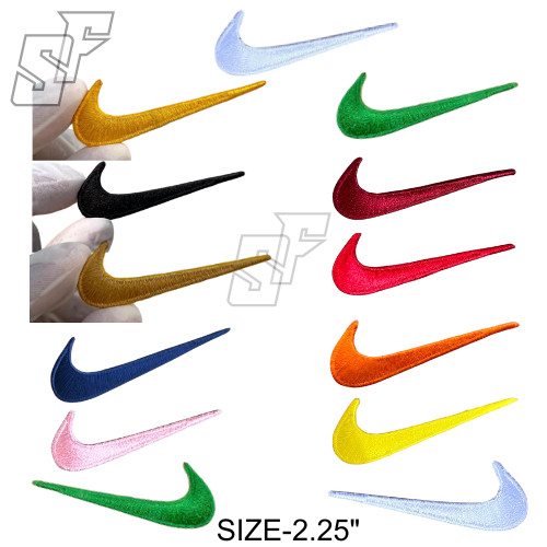 Swoosh 2.5" Embroidered Swoosh Left&Right MultiColors Embroidered Patch Iron On