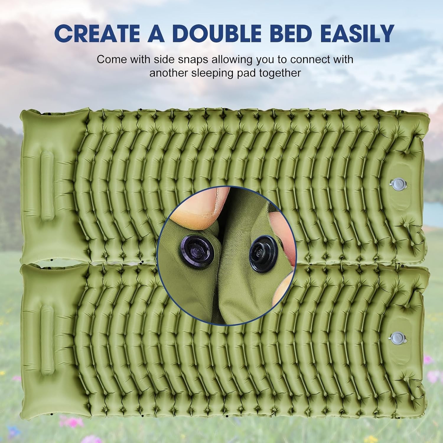 Ultralight Camping Sleeping Pad with Pillow and Pump