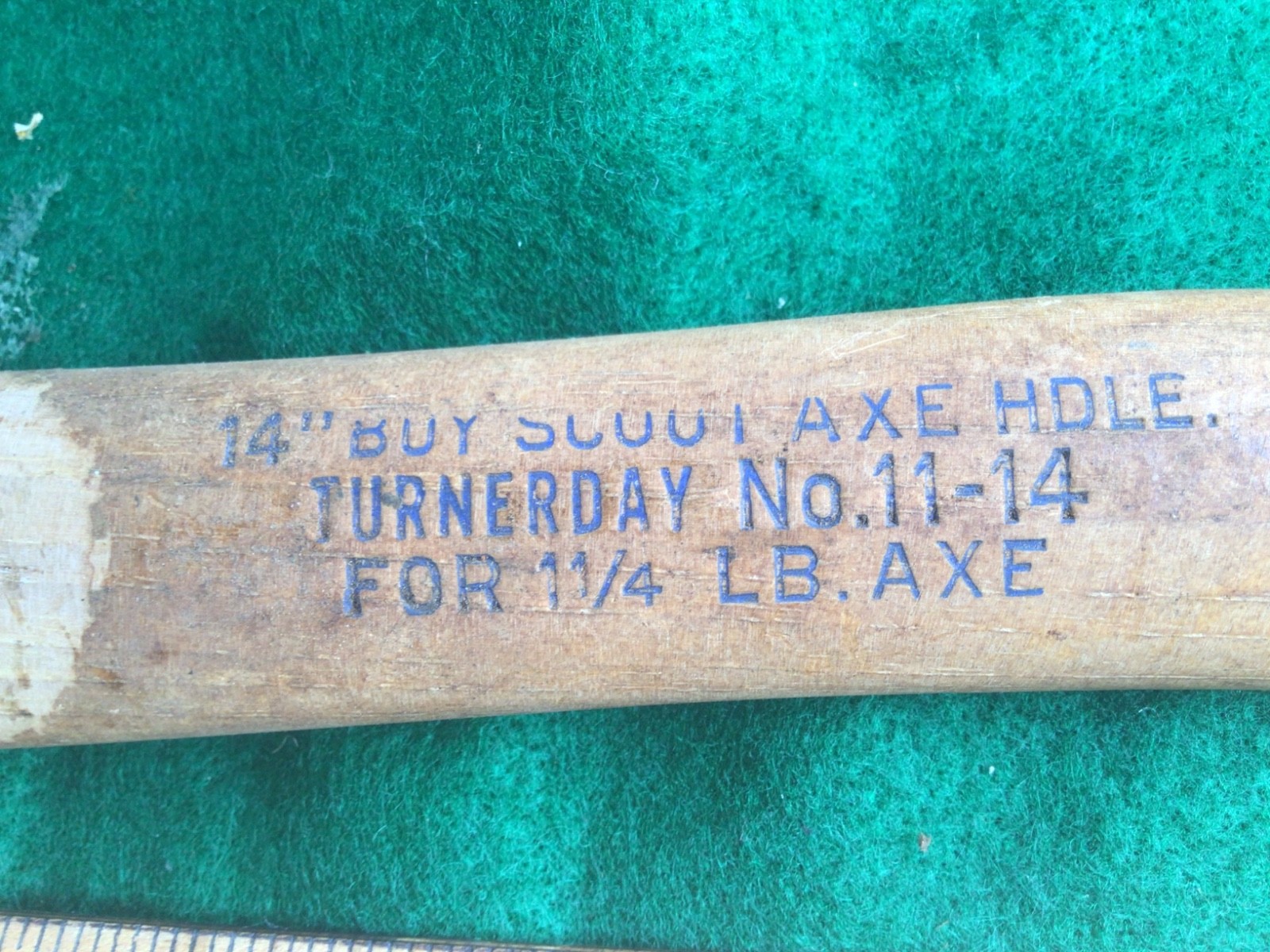 Original 1950,s BOY SCOUT Axe Handle TURNERDAY No 11-14” for 1 1/4 Lb Head NEW