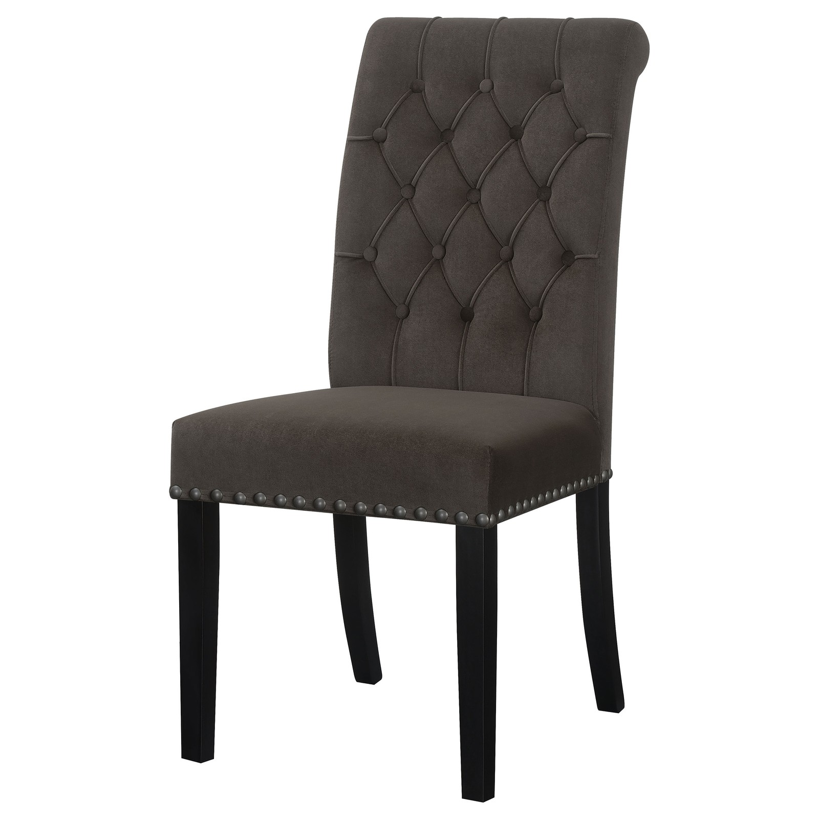 Brown and Rustic Espresso Tufted Side Chairs