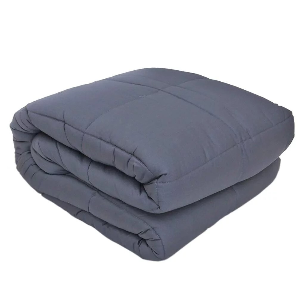 Proper Weighted Gray Blanket 60-Inch x 80-Inch for Adults 15 pounds, 100% Cotton