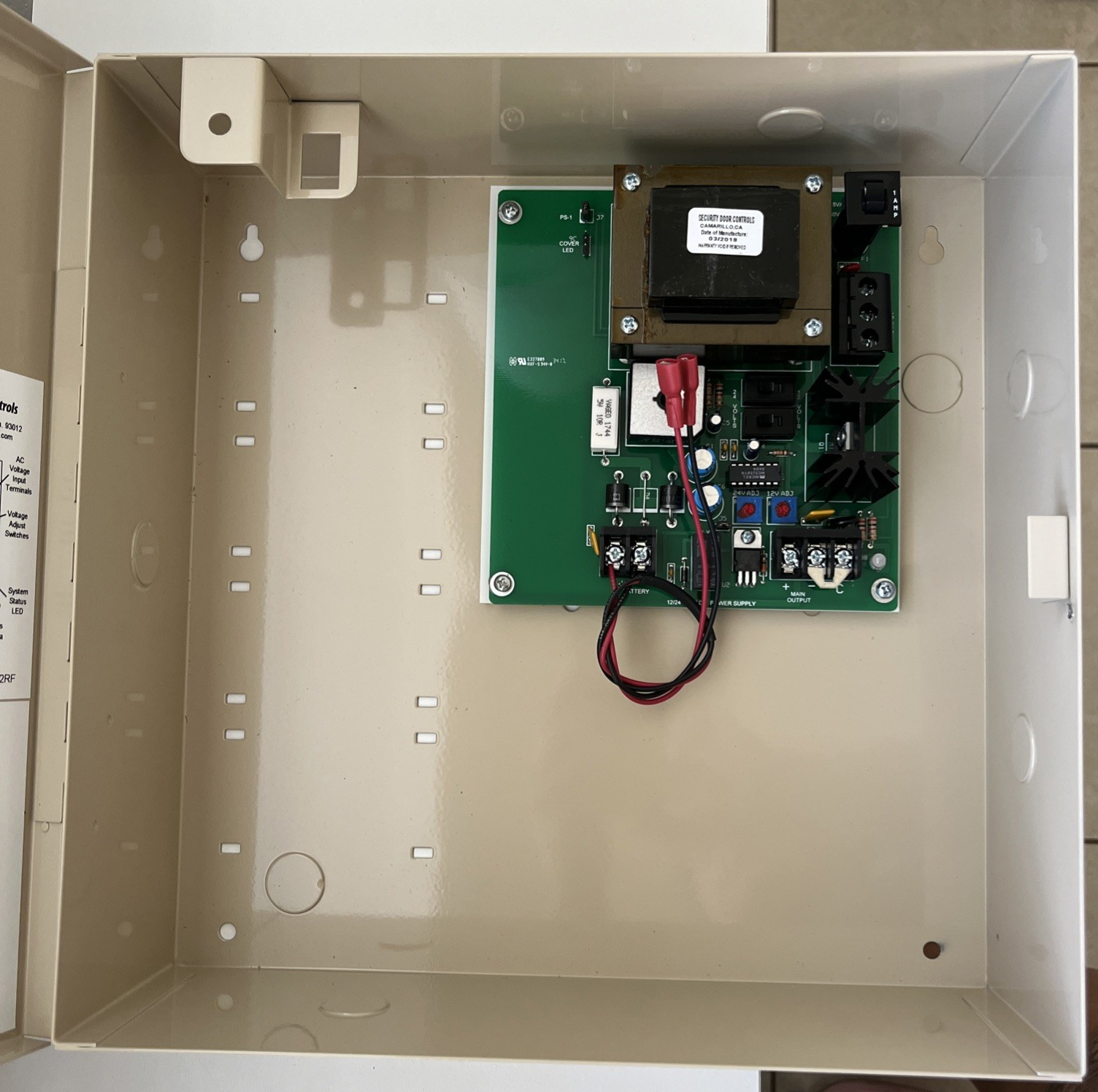 Security Door 1A Regulated Power Supply by SDC – 602RF | NEW FREE SHIPPING