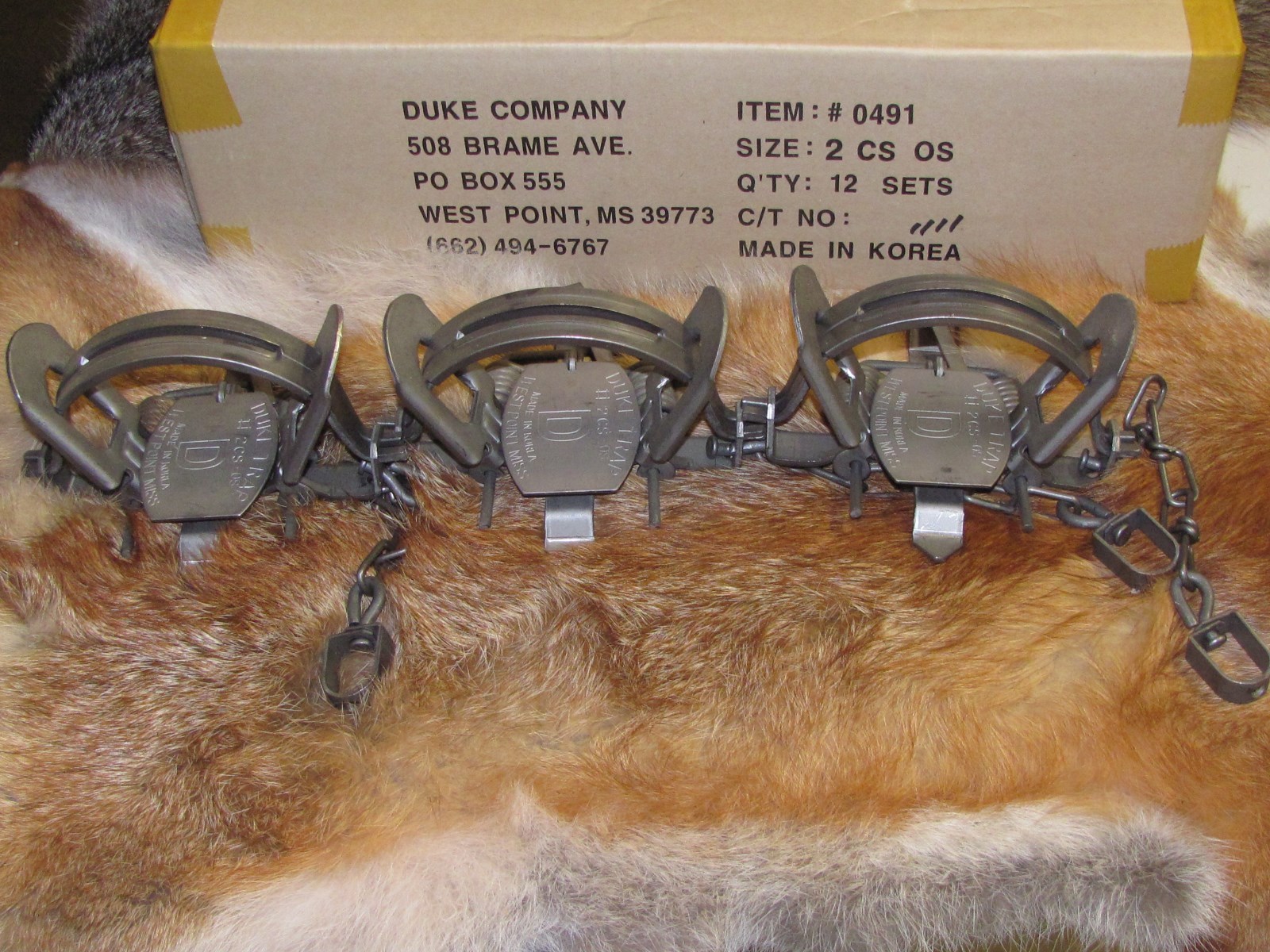 12 DUKE #2 COIL SPRING offset TRAPS RACCOON COYOTE BOBCAT FOX LYNX OTTER
