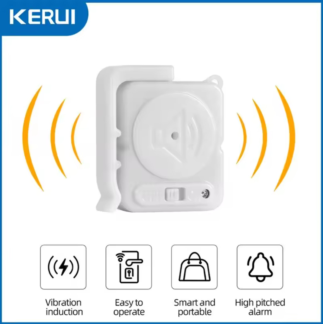 KERUI Wireless Vibration Alarm Sensors 120dB Ultra-Slim Detector Anti-theft