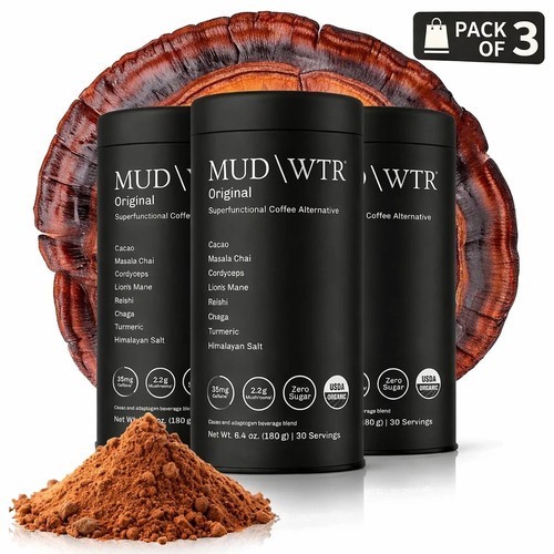 3 Sealed MUD WTR Water Sunrise Cacao 30 Serving Coffee Mushroom MUDWTR ex 12/26