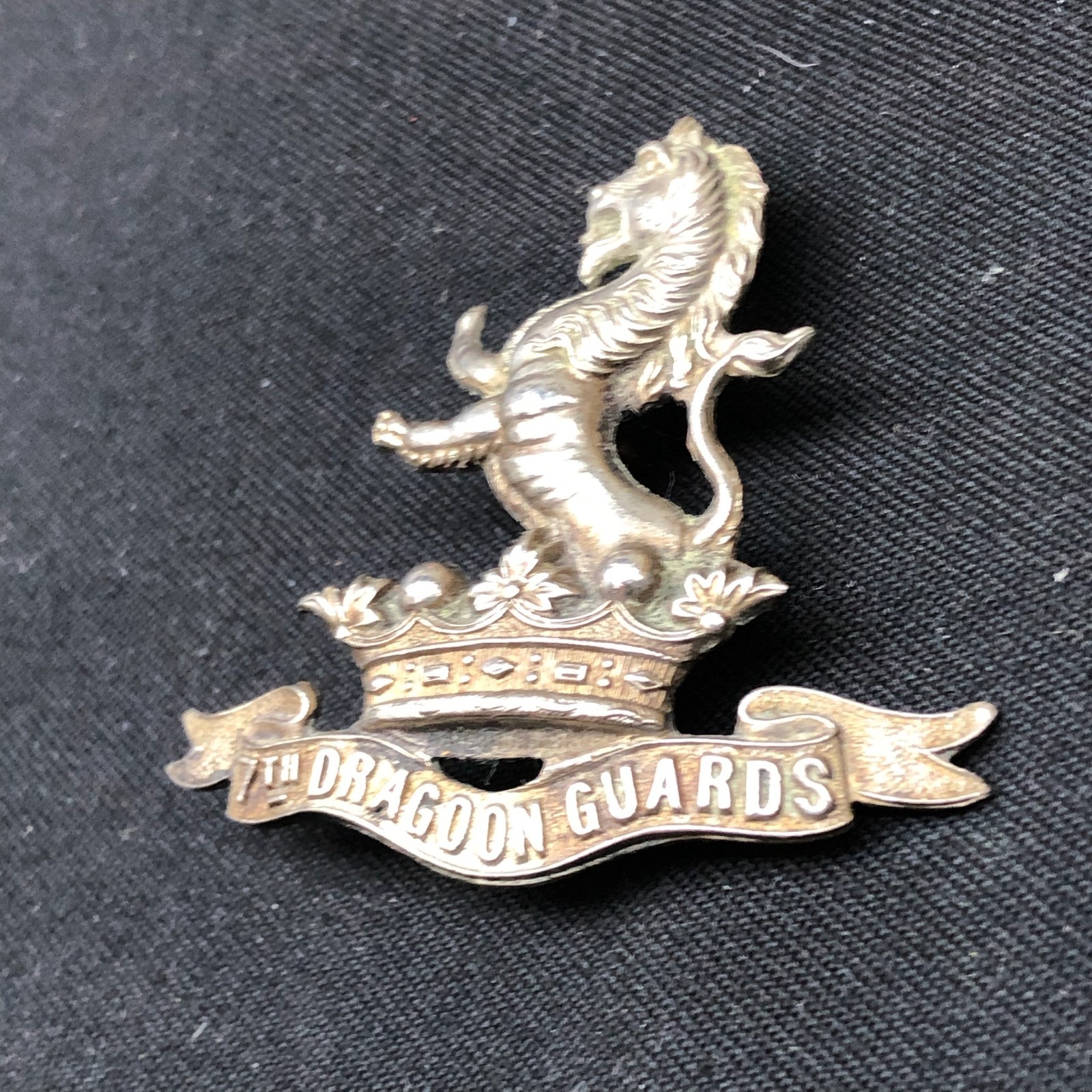 Original WW2 British Army Cap Badge - 7th Dragoon Guards