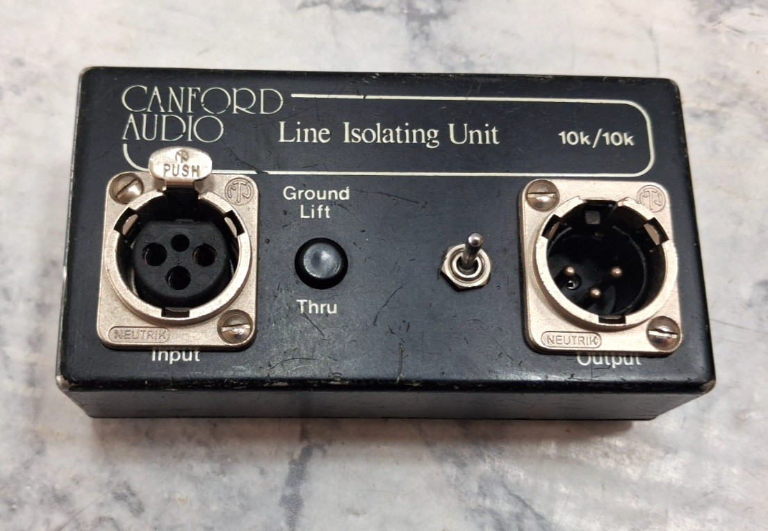 Canford Audio Line Isolating Unit 10K/10K  BLACK UNIT ONLY
