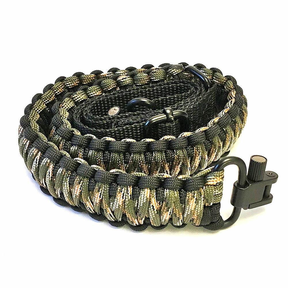Sirius Survival 2 Point Gun Sling 550 Paracord, Adjustable with Swivel