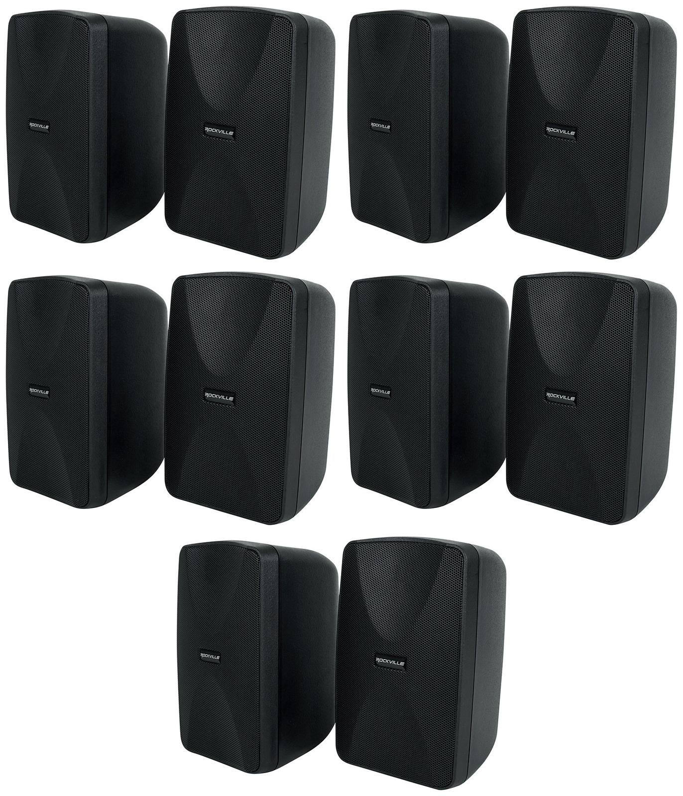 10 Rockville WET-40B 4" 70V Commercial Indoor/Outdoor Wall Speakers Black Swivel