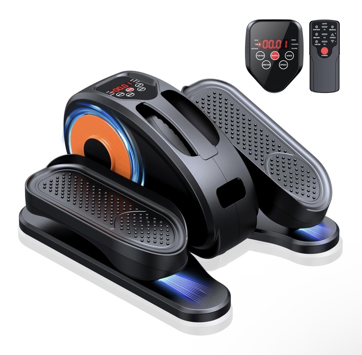 Under Desk Elliptical Machine Exerciser 12 Adjustable Settings, & Remote Control