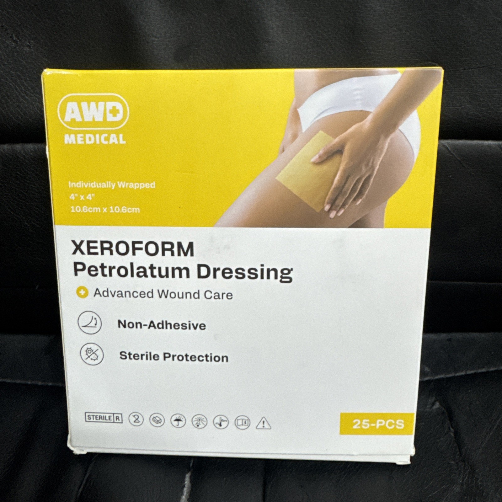 AWD Medical Xeroform Petrolatum Dressing - Non-Adhering 4x4 Inch (Pack of 25)