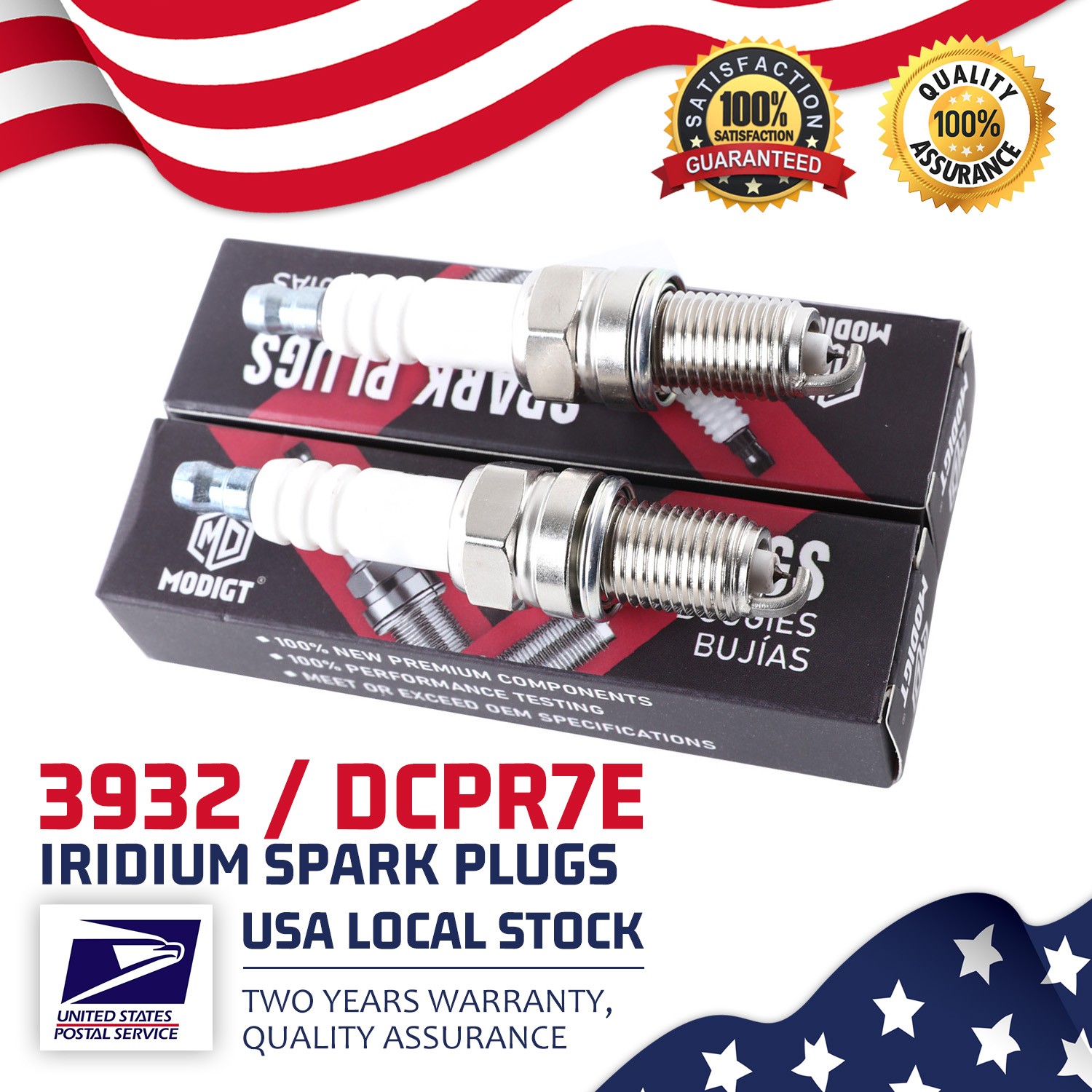 4X High Performance Spark Plug OEM Replacement For NGK DCPR7E 3932, Plug on play