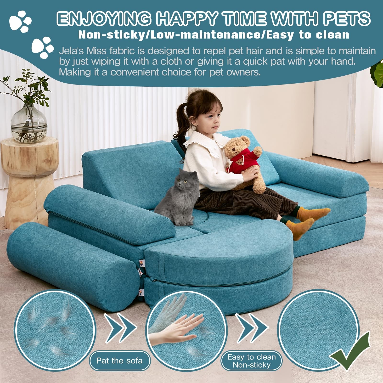 Couch 14PCS Luxury, Floor Sofa Modular Furniture for Adults,Kids. Playhouse P...