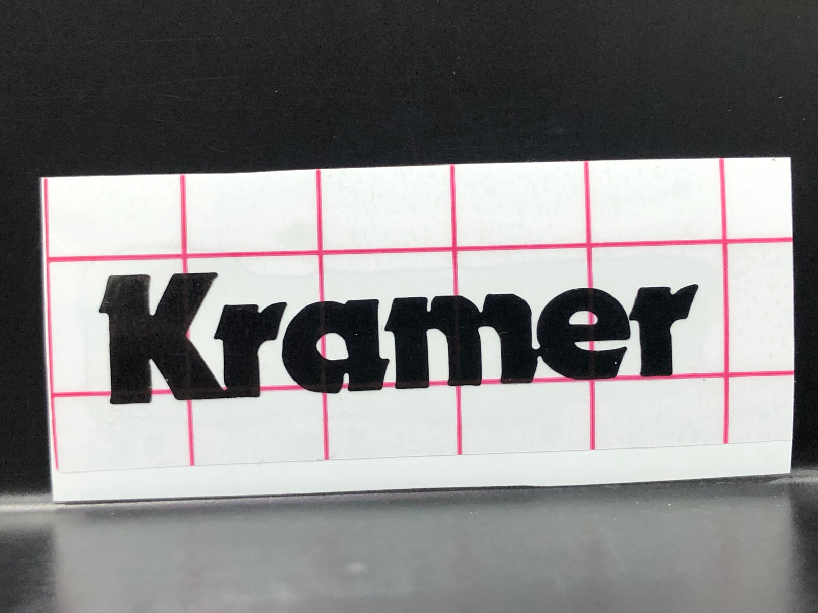 Kramer Headstock Logo - Premium Vinyl Guitar Project Replacement Black White