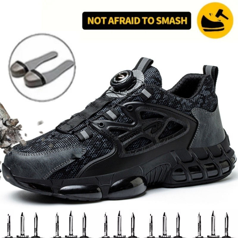 Indestructible Men's Steel Toe Safety Shoes Slip & Puncture Resistant Work Boots