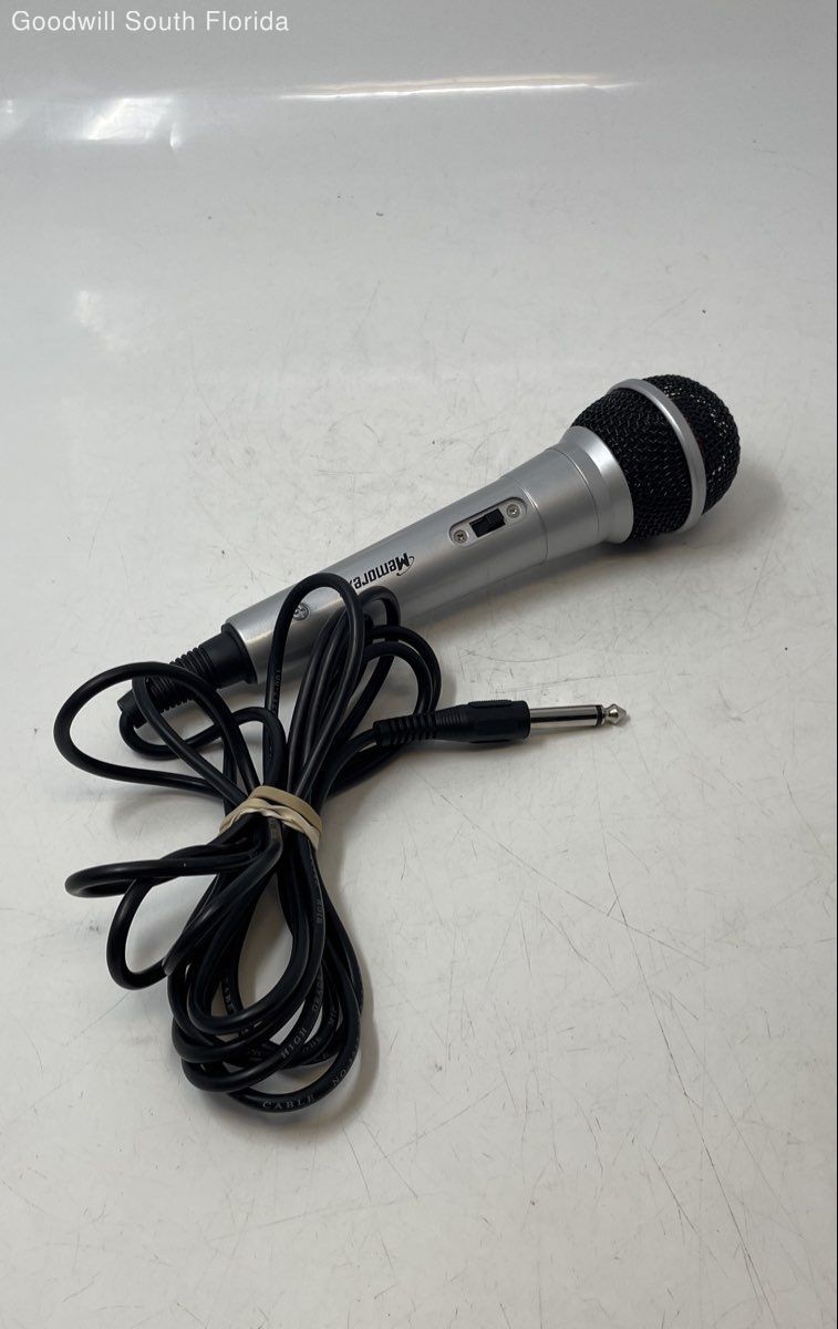 Memorex Silver-Tone Black Handheld Dynamic Wired Microphone Not Tested