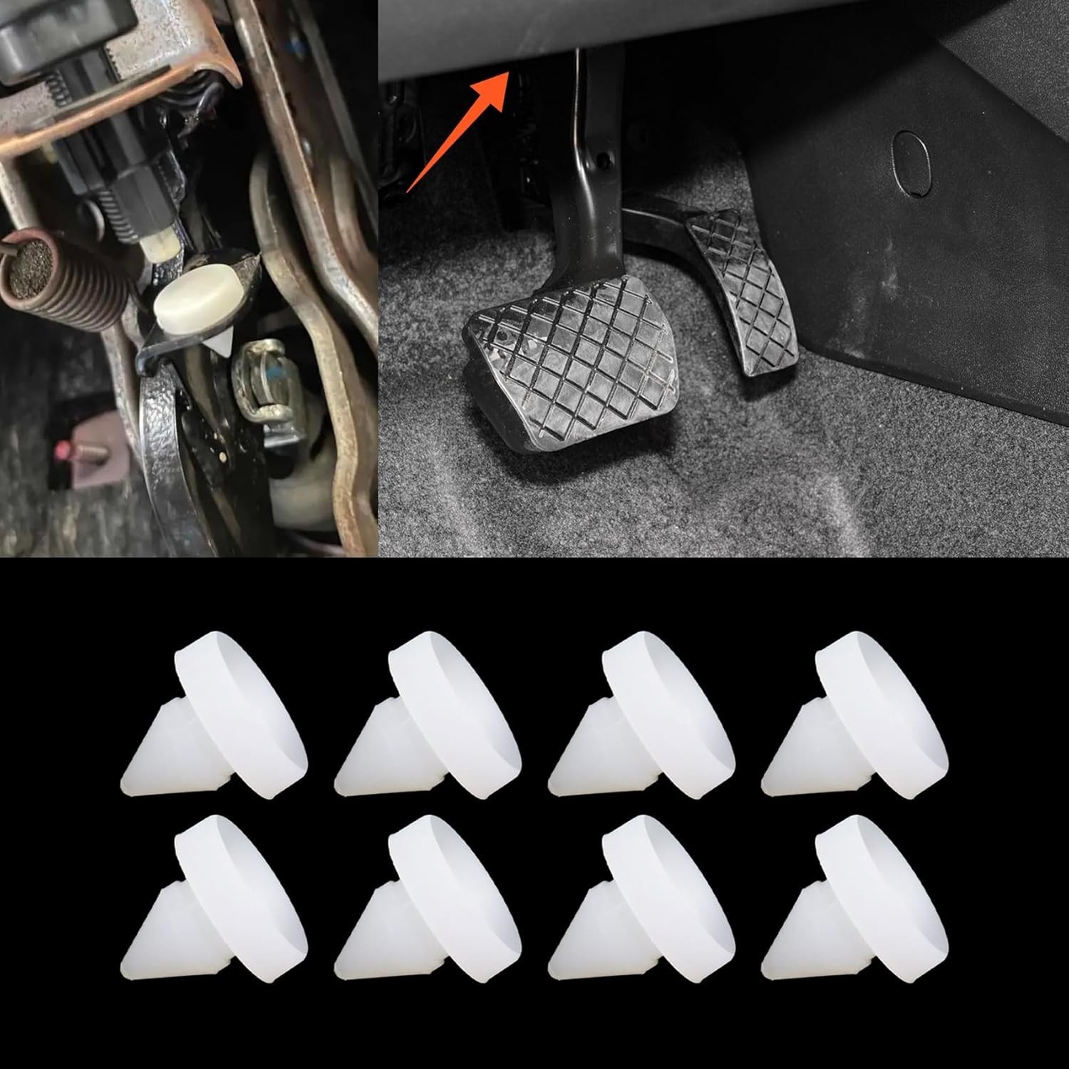 8pcs Brake Switch Stopper Car Brake Pedal Stop Pad Replacement Car Accessories