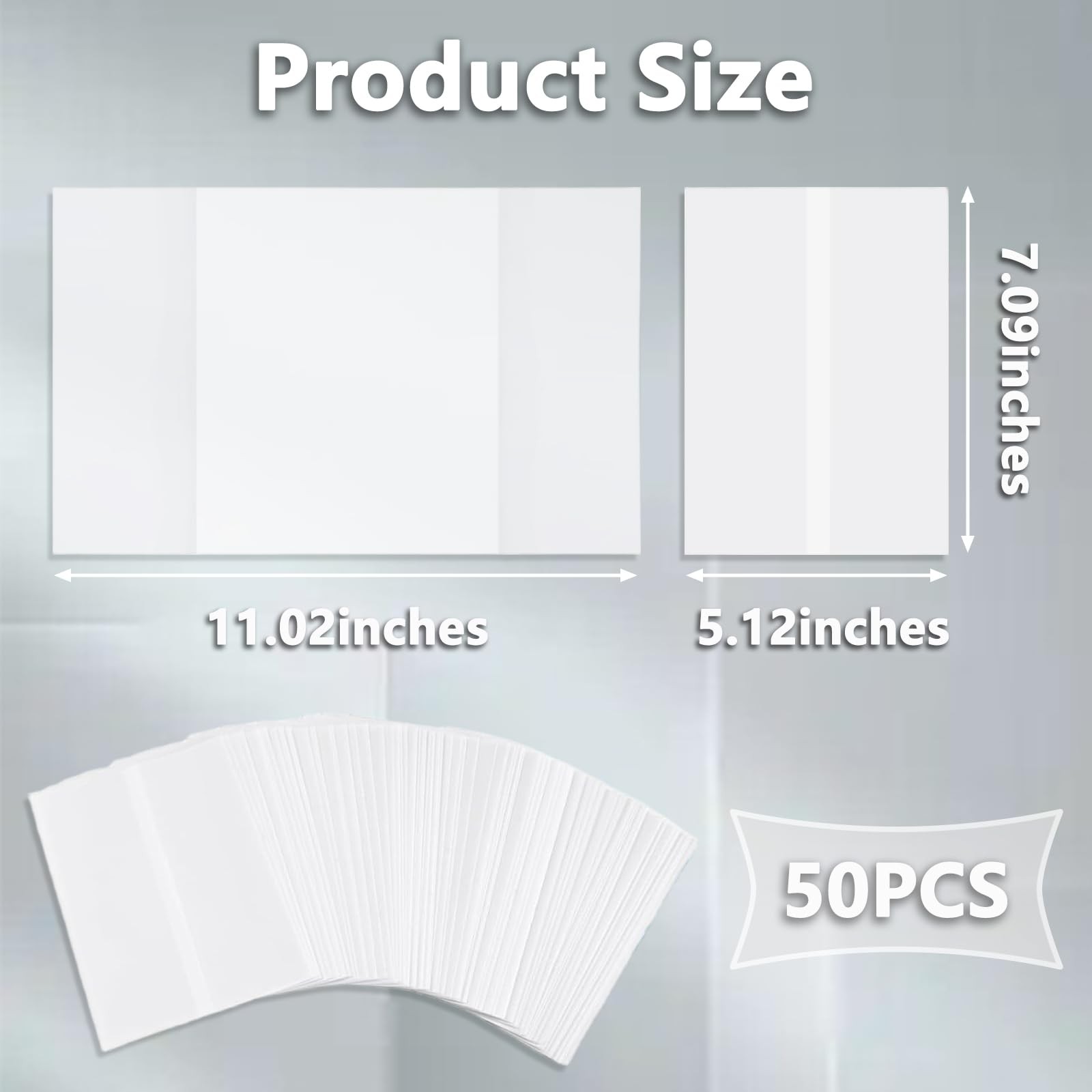 50 PCS Vellum Jackets 5x7 Invitations PreFolded Translucent Paper Sleeves
