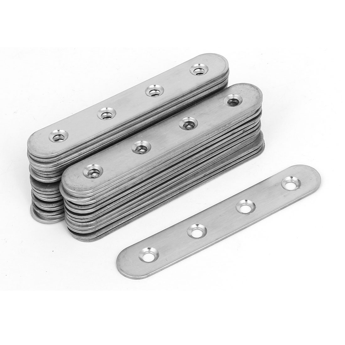 100mmx17mmx2mm Stainless Steel Flat Fixing Mending Plates Brackets 30pcs