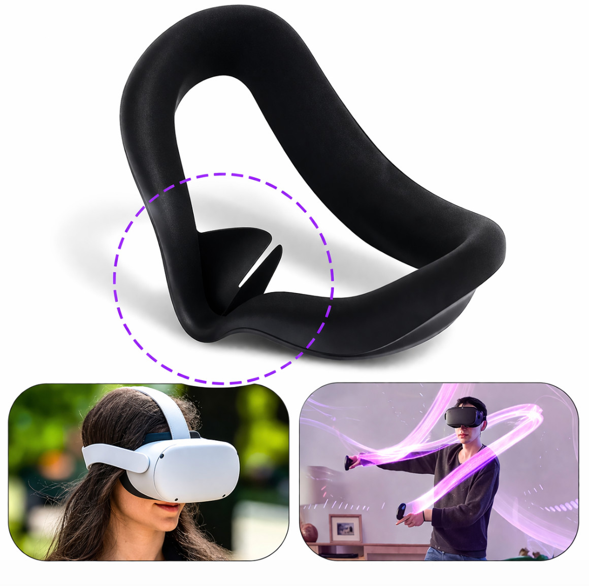 2026 Facial Interface and Face Cushion for Meta Oculus Quest 2 Foam Replacement