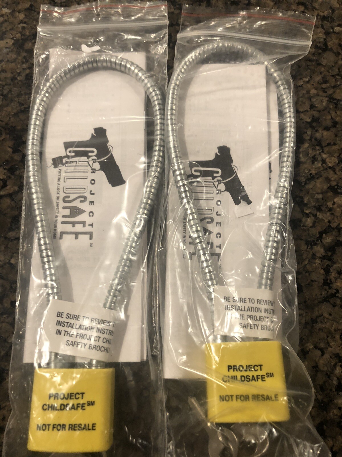 2 Pack Gun Lock Trigger Pistol Shotgun Rifle Project Child Safe Steel Cable
