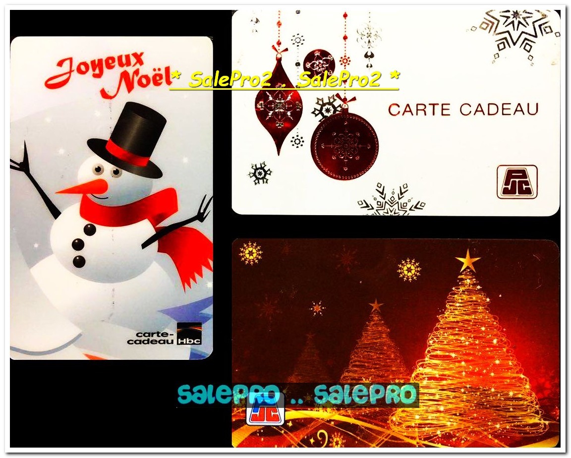 3x PJC HBC CHRISTMAS GOLD TREE SNOWMAN ORNAMENT BALL COLLECTIBLE GIFT CARD LOT
