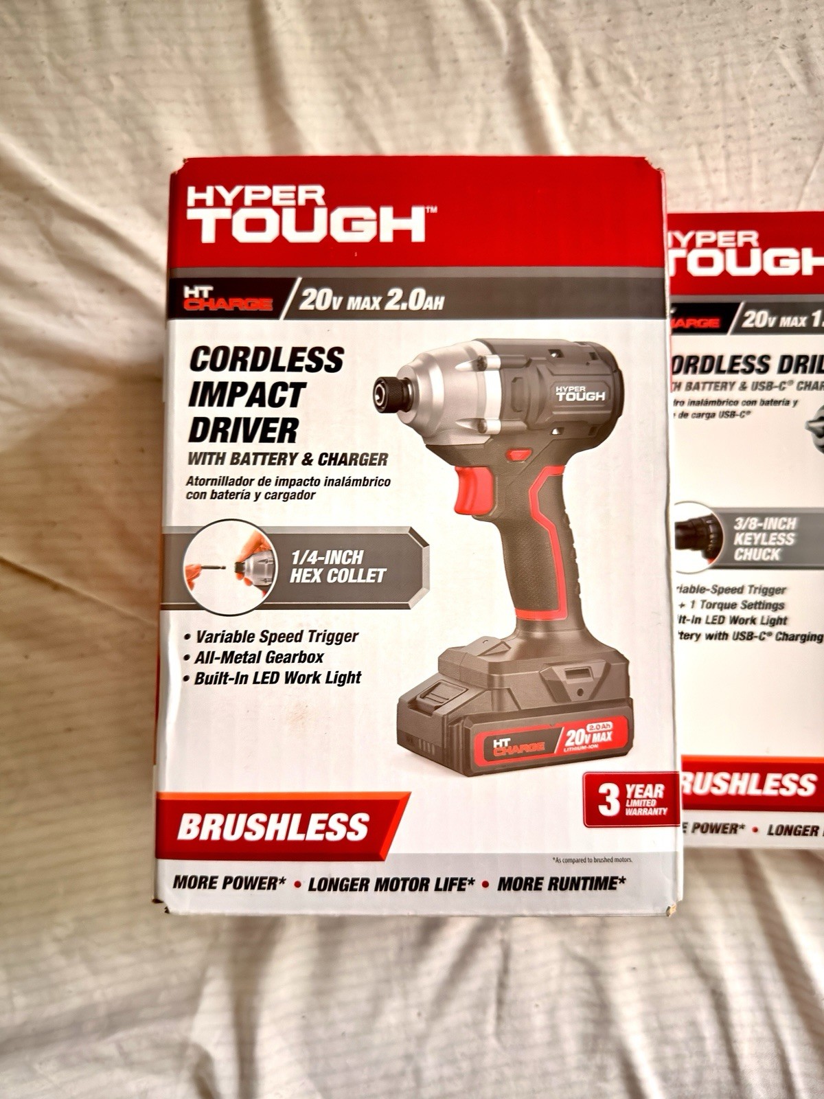 NEW Hyper Tough 20V Max Brushless Drill & 1/4 Hex Impact Driver Combo Kit⁠