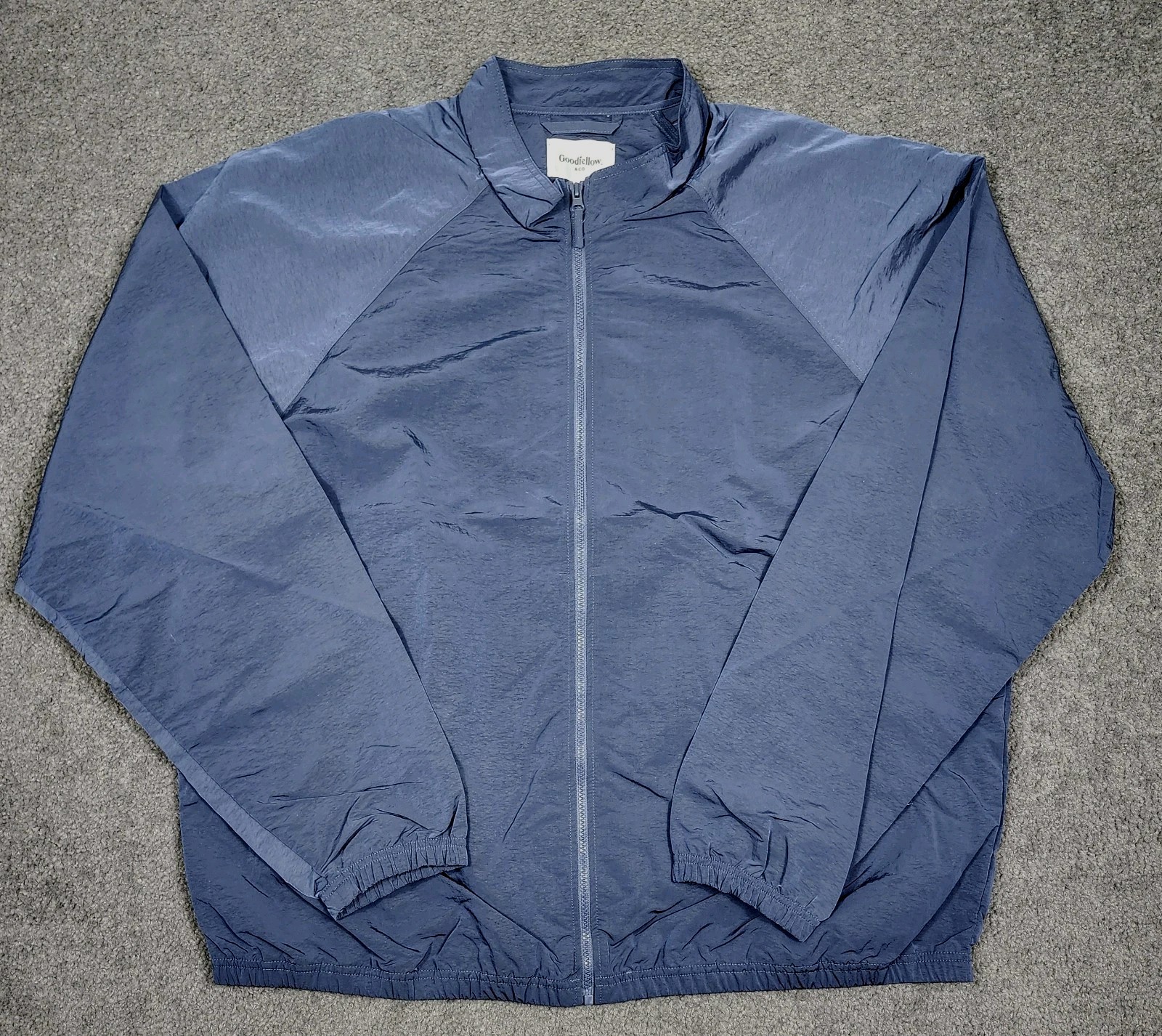 Men's Jacket Windbreaker 3XLT Blue Goodfellow Lightweight Water Resistant