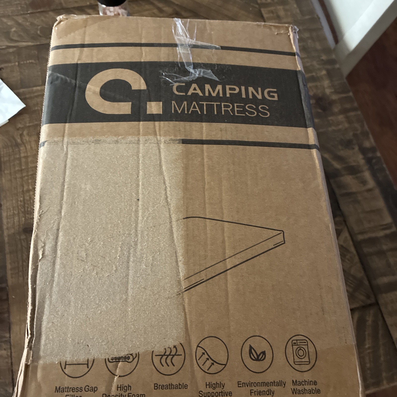 Portable Memory Foam Camping Mattress 72"X24"X2.5" Grey