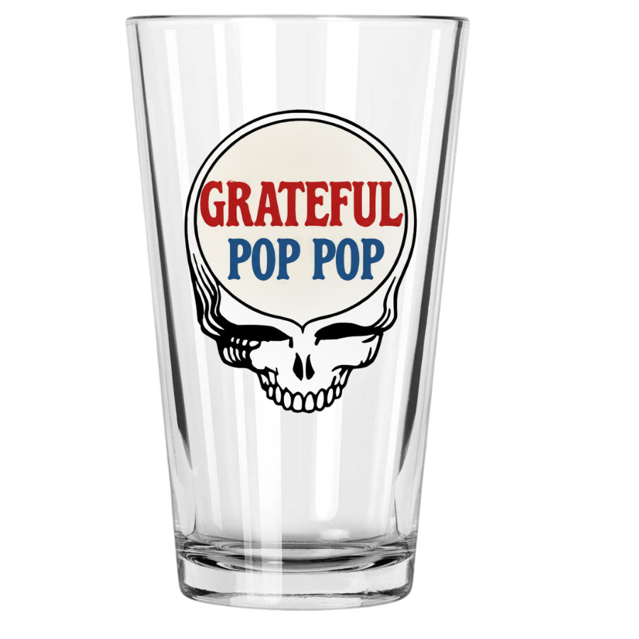 Grateful Dead custom Steal Your Face GRATEFUL POP POP Pint Glass 16 0z