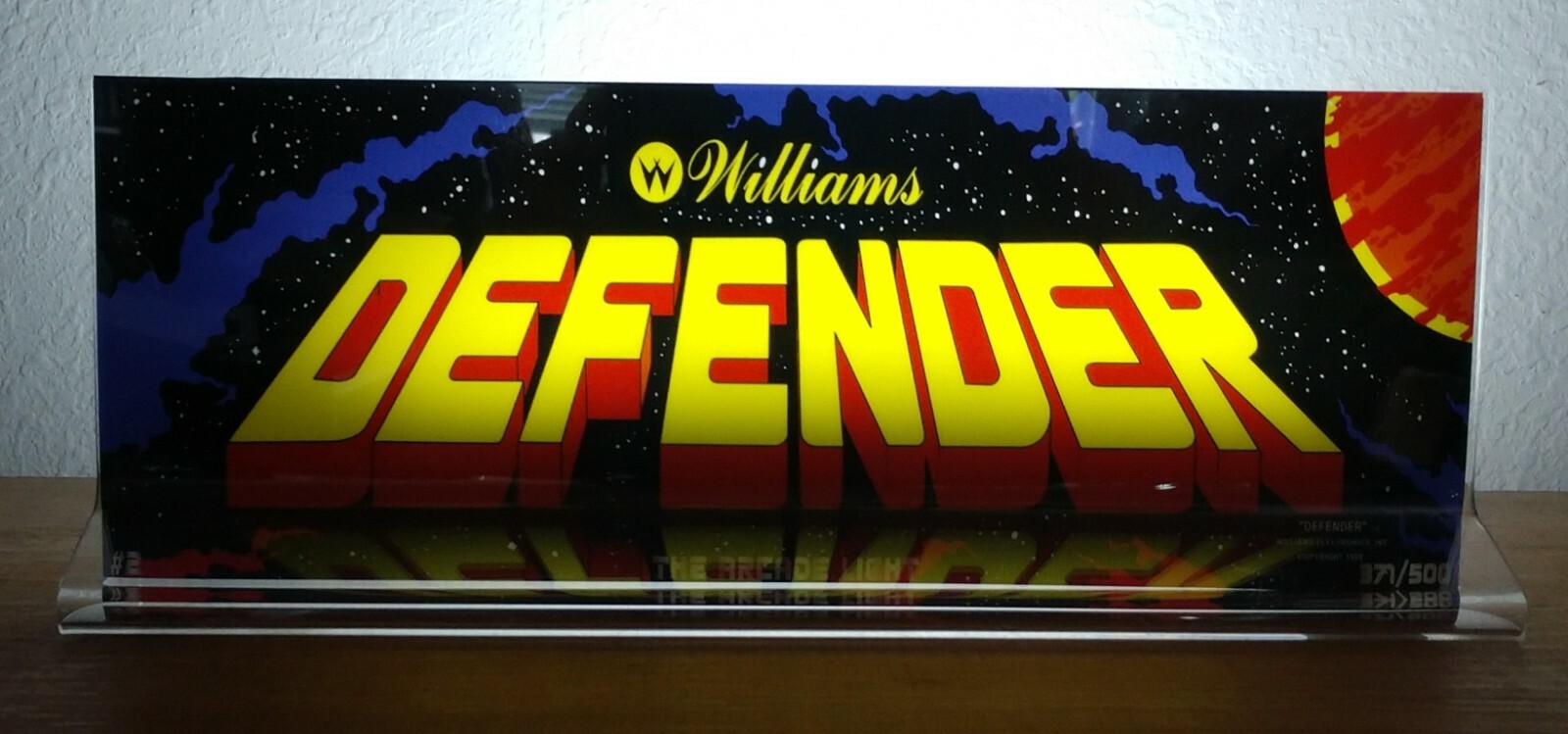 DEFENDER Backlit 4" x 11" Marquee w/ The Arcade Light Display
