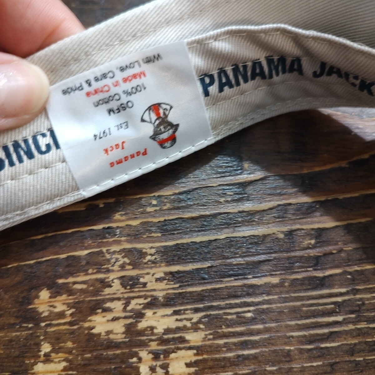 PANAMA JACK Visor Beige Golf Tennis Adjustable Hook & Loop Strap