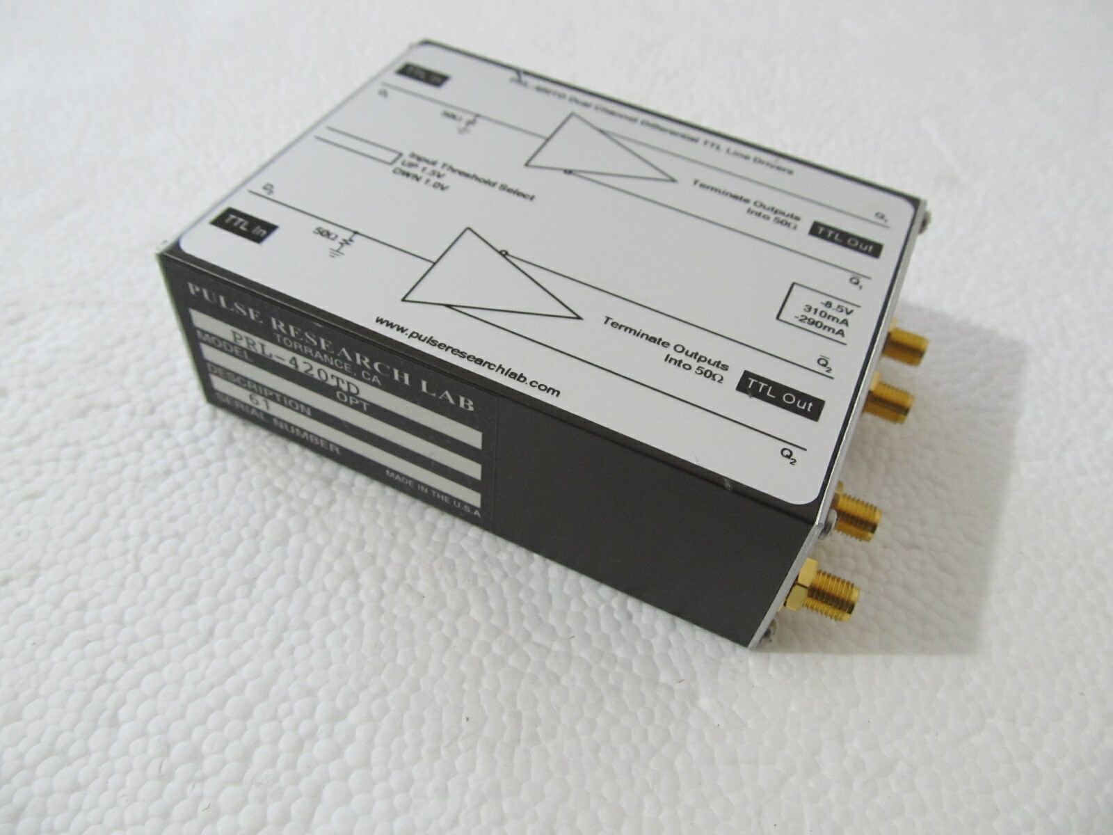 Pulse Research Lab - PRL-420TD 2 Ch. Translator, TTL to Differential TTL