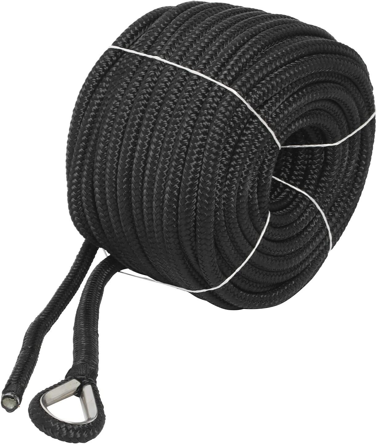 Double Braid Nylon Anchor Rope Dock Line Mooring Rope Tensile Strength:5100 Lbs.