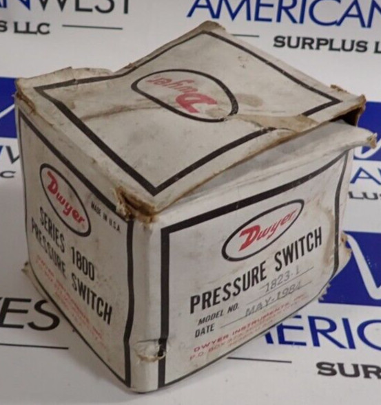 NEW - Dwyer 1823-1 Pressure Switch 15 Amp 125/250/480 VAC Max 10Psi 180*F
