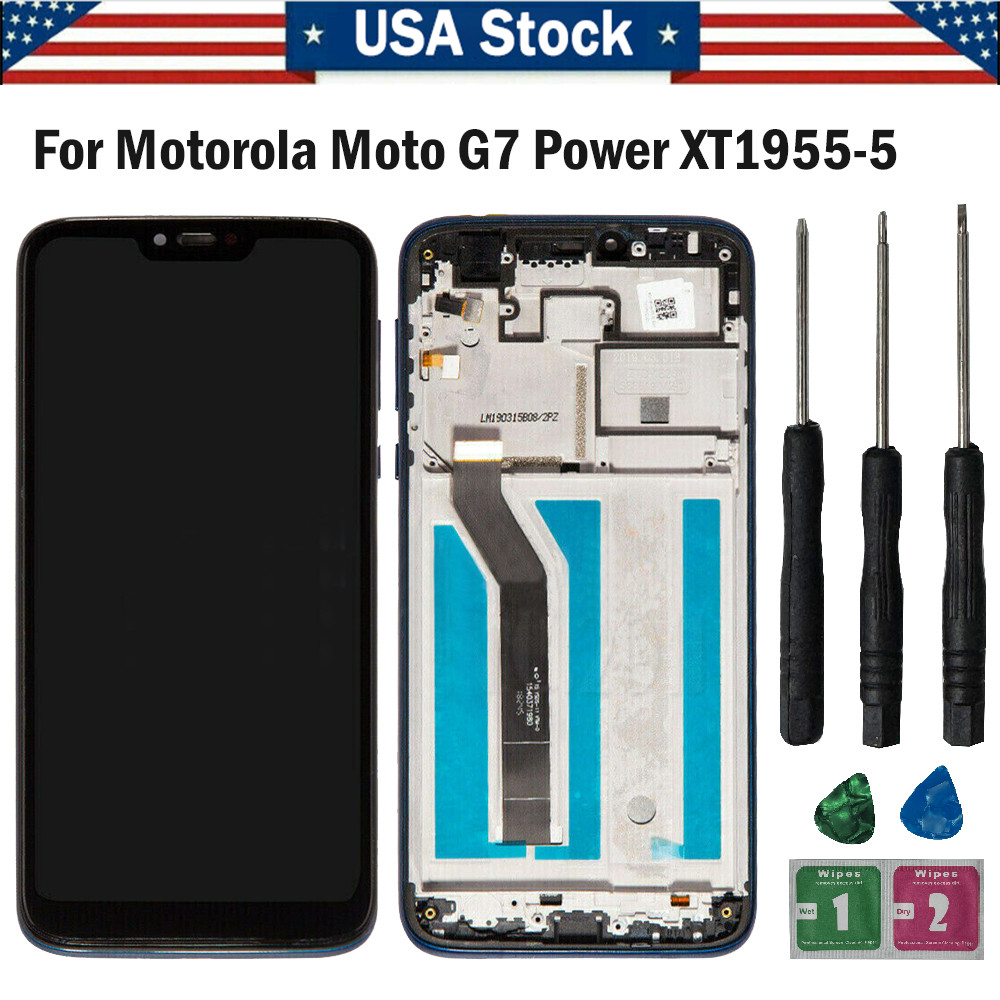 For Motorola Moto G7 Power XT1955-5 LCD Touch Screen Digitizer+Frame Replacement