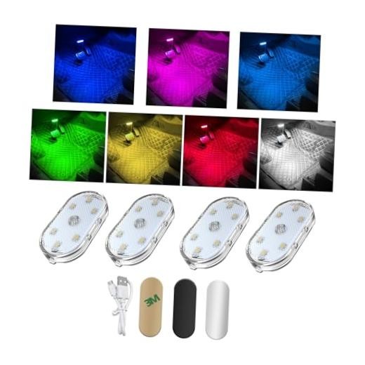 povtii Wireless Led Lights for Car Interior, 7 Colors Magnetic 4 PCS Colorful