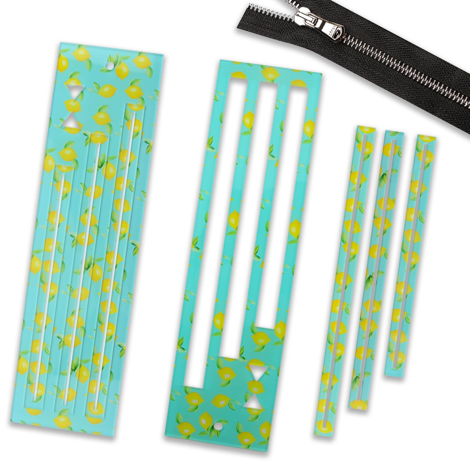 2 PCS Acrylic Zipper Making Templates Tools Zip Pocket Patchwork Ruler Craft