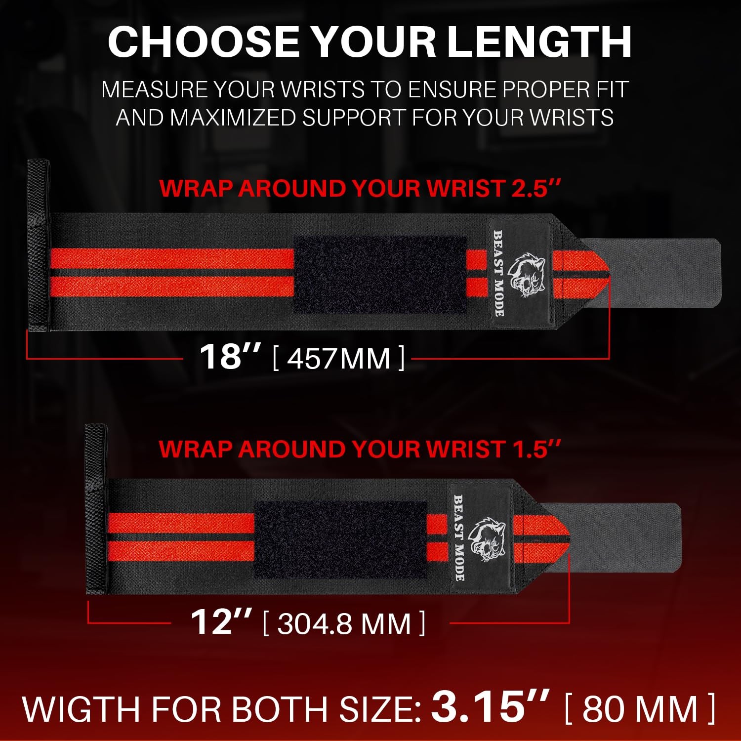 Weightlifting Wrist Wraps with Thumb Loop – HeavyDuty Support for Powerlifting