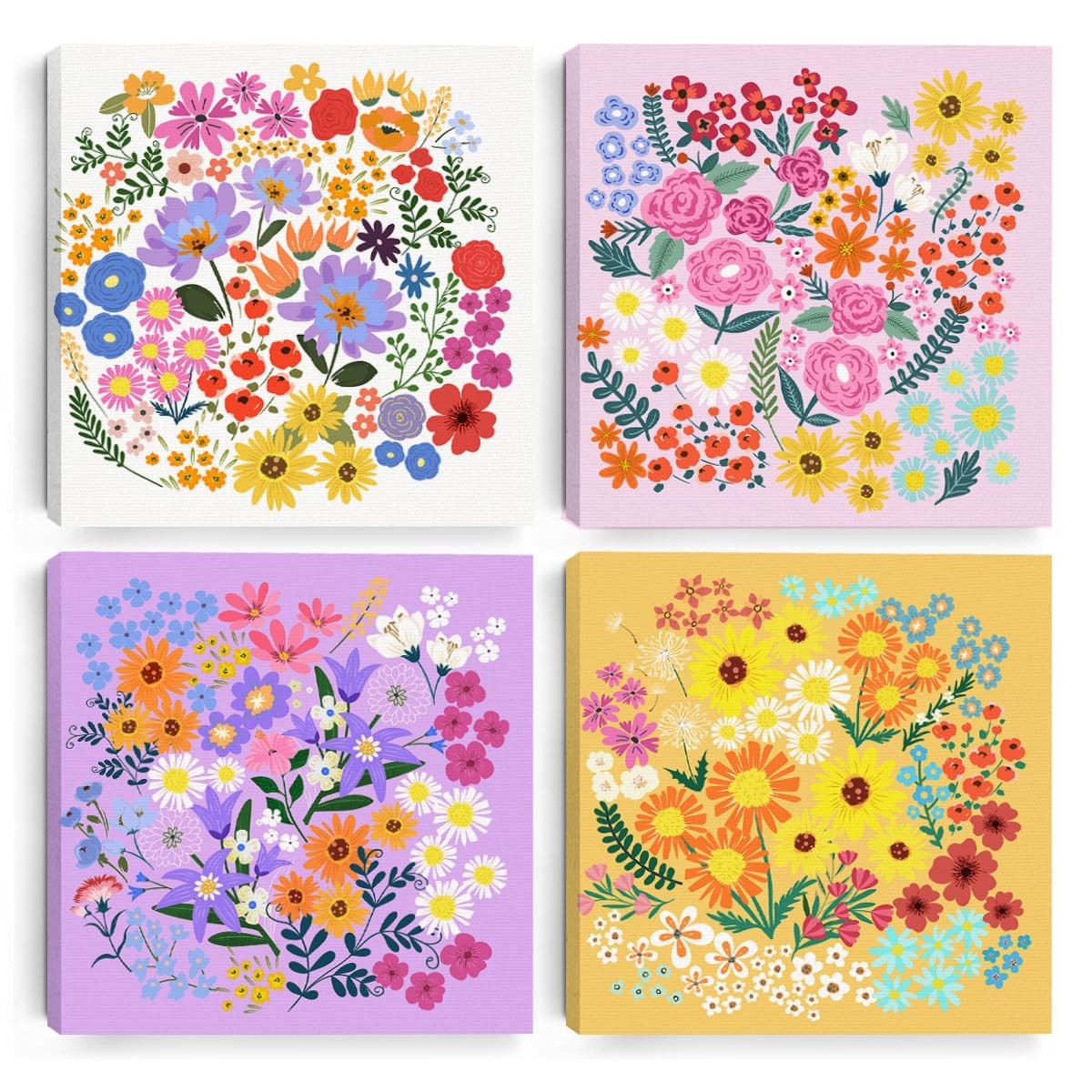 4 Pcs Flower Decor Flowers for Decoration Floral 7.8 x 7.8inches, 326
