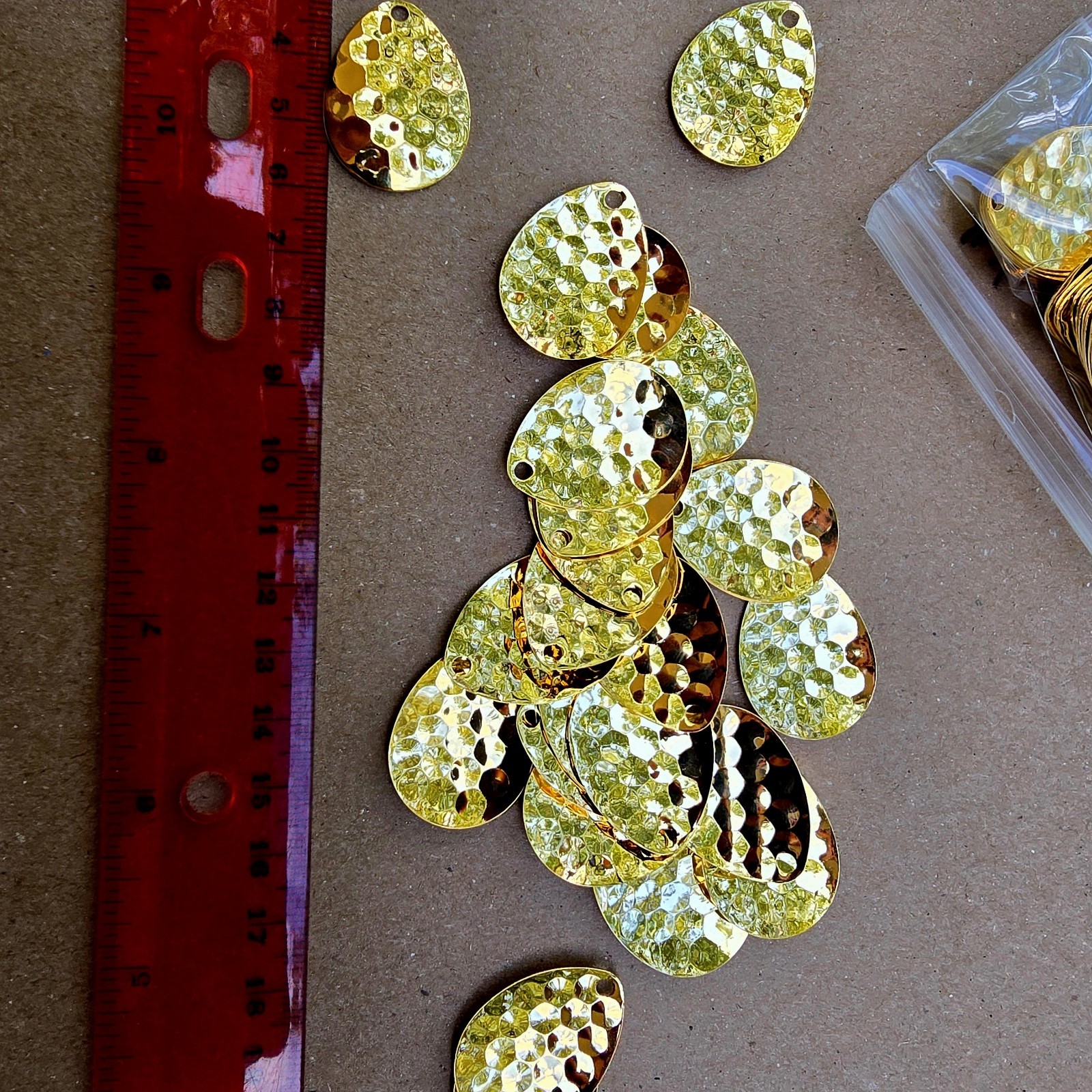 25ct #4 Premium Gold Hammered Colorado Blades For Lures