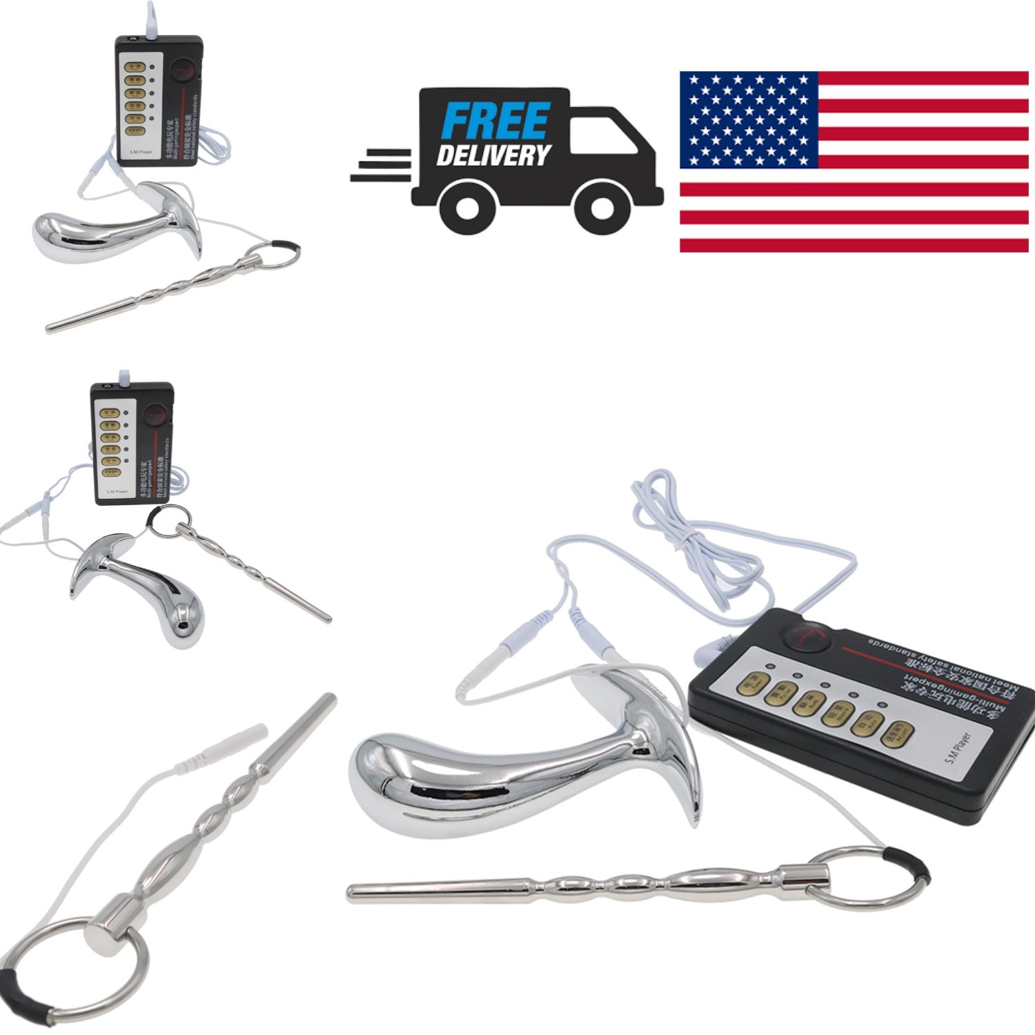 Metal Urethral Sound Dilator Set for Beginners with Electric Shock Stimulation