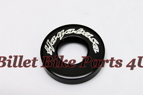 Hayabusa Black Engraved Tail Lock Cap Latch Key Cover (021010-001PCB)