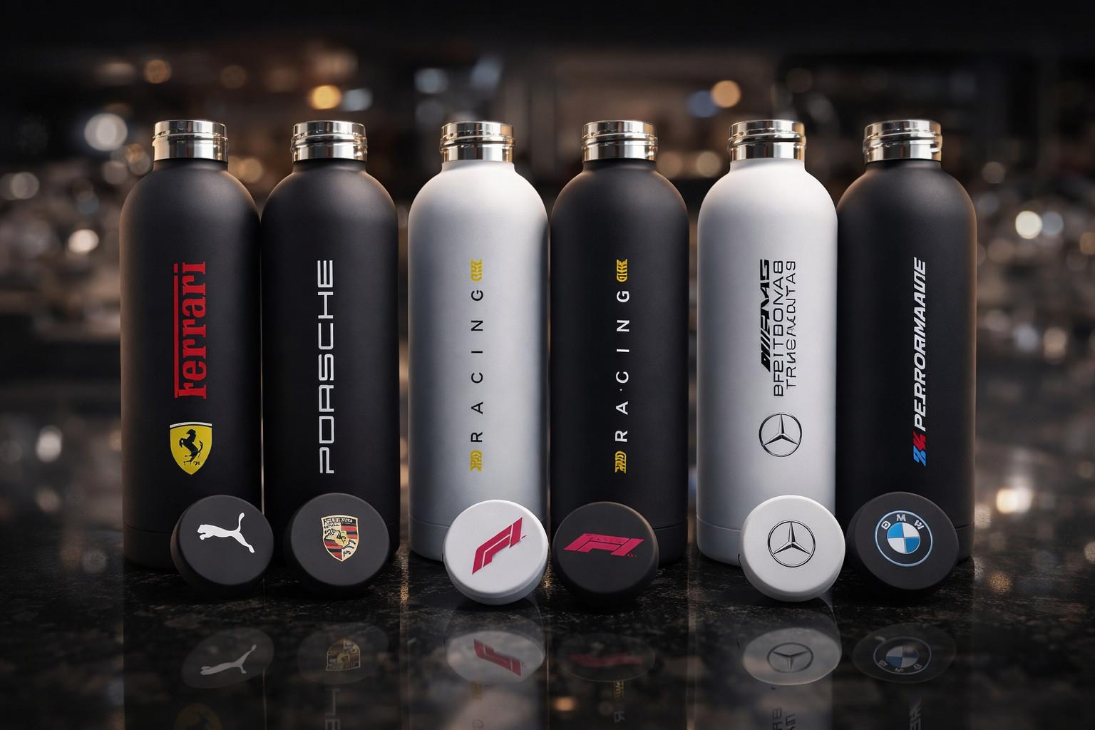 Car Lovers Water Bottle BMW Porsche Mercedes Ferrari Red Bull  Reusable Bottel