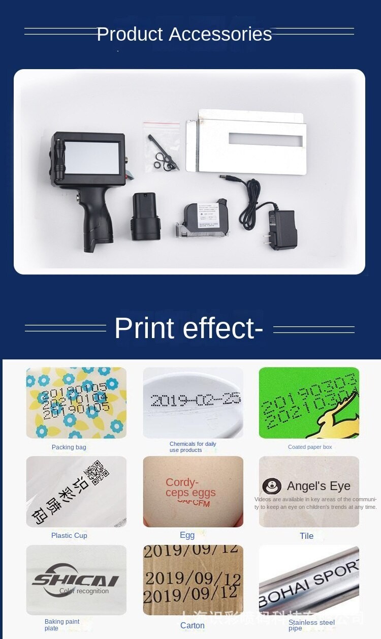 Language Inkjet Printer Production Plastic Carton Hand Jet Handheld Thermal