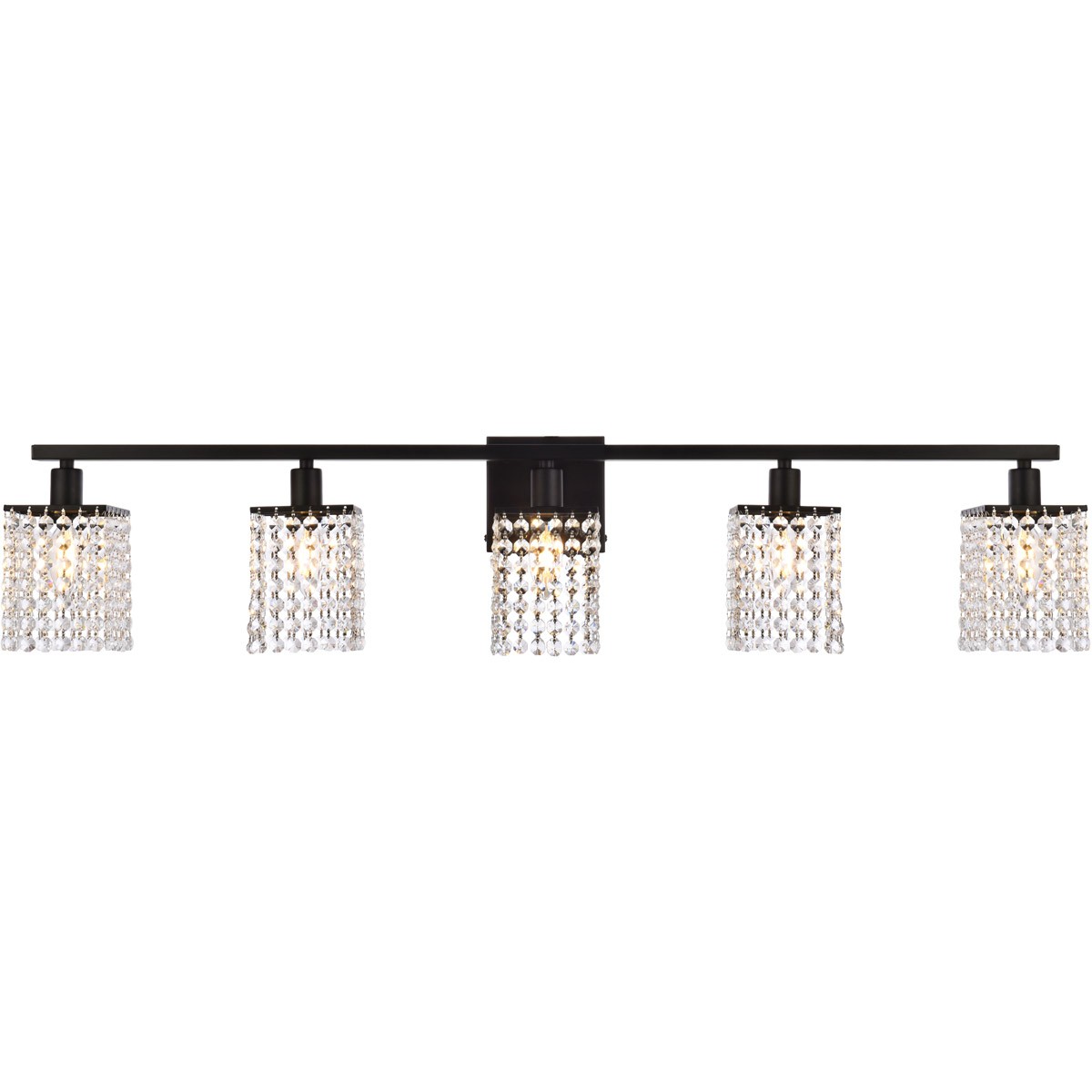 Living District LD7014BK Phineas 5 Light 42 inch Black Bath Sconce Wall Light